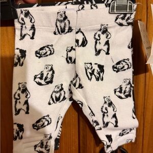 Nordstrom Kids Bear-Print Leggings - White & Black